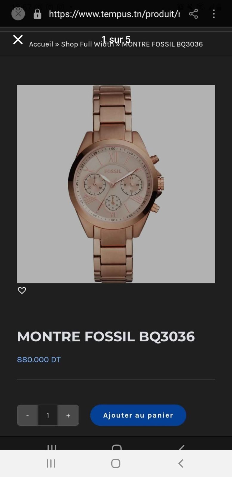 Montre fossil original