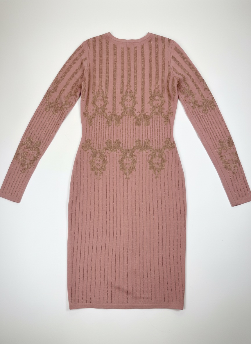 Robe en coton avec strass en doré