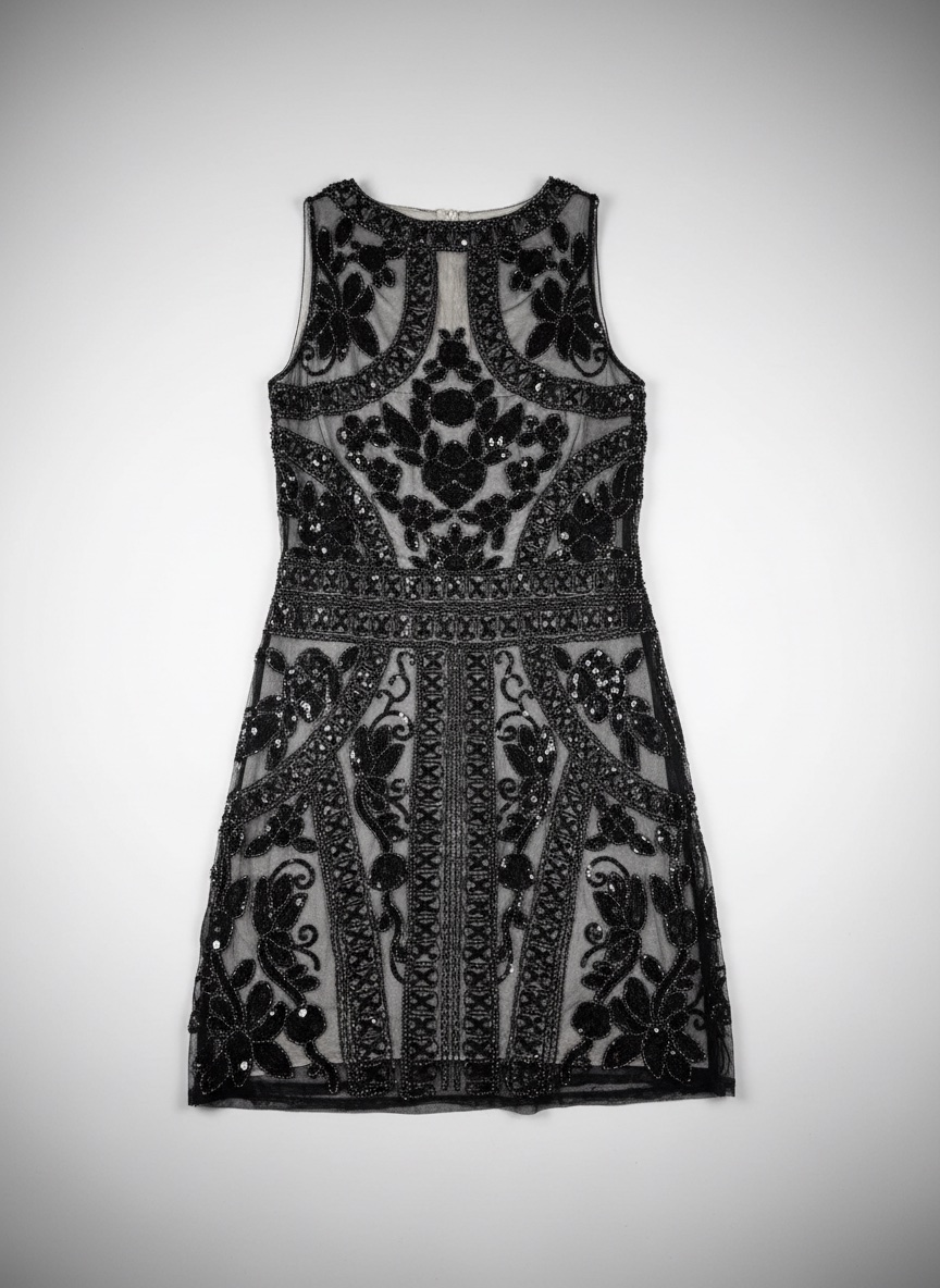 Robe pailletée soirée noire et gris 