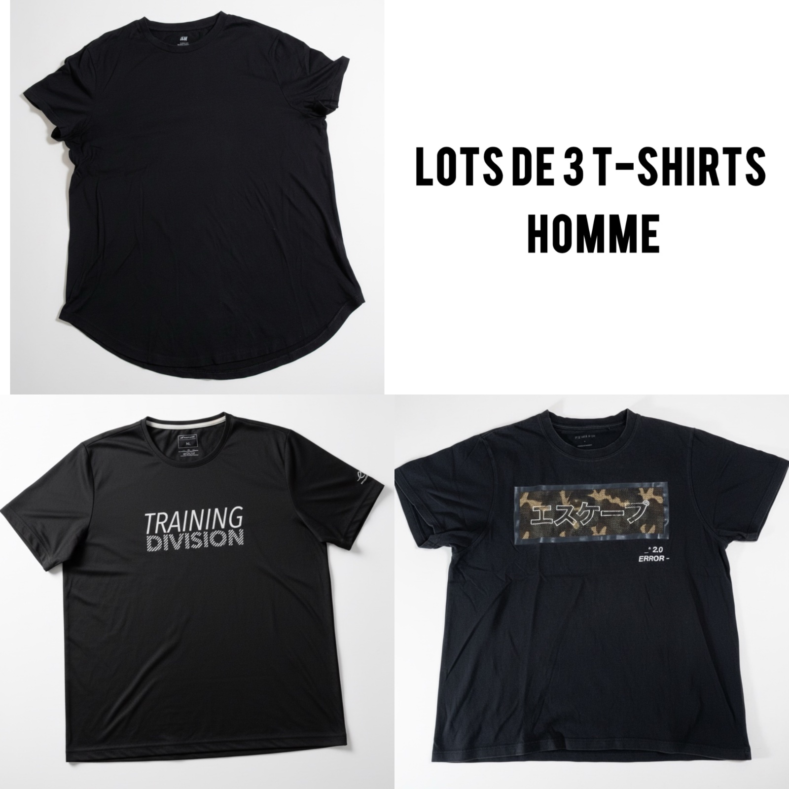 Lots 3 t-shirt pour homme