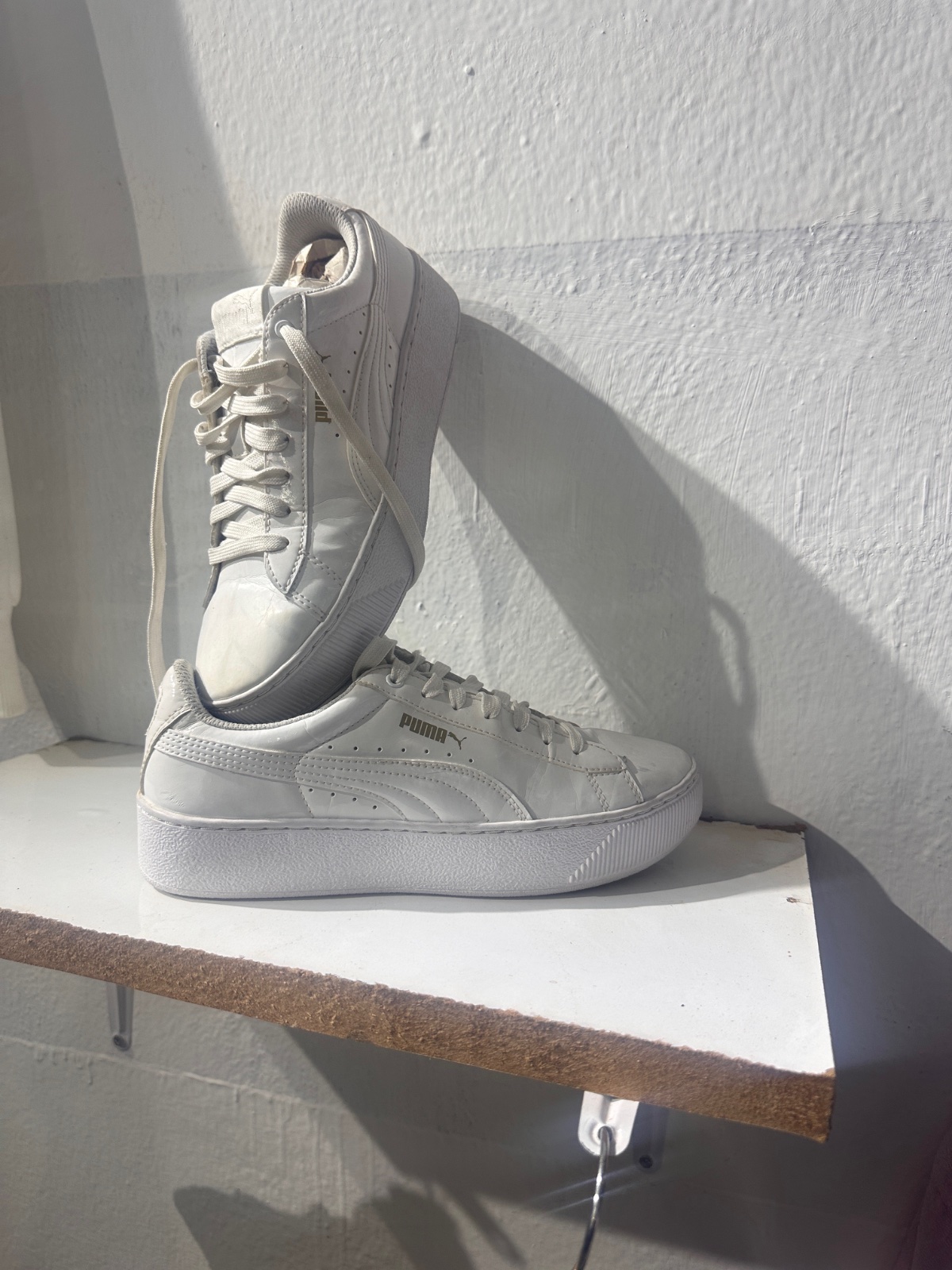 White PUMA Vikky Platform sneakers for women