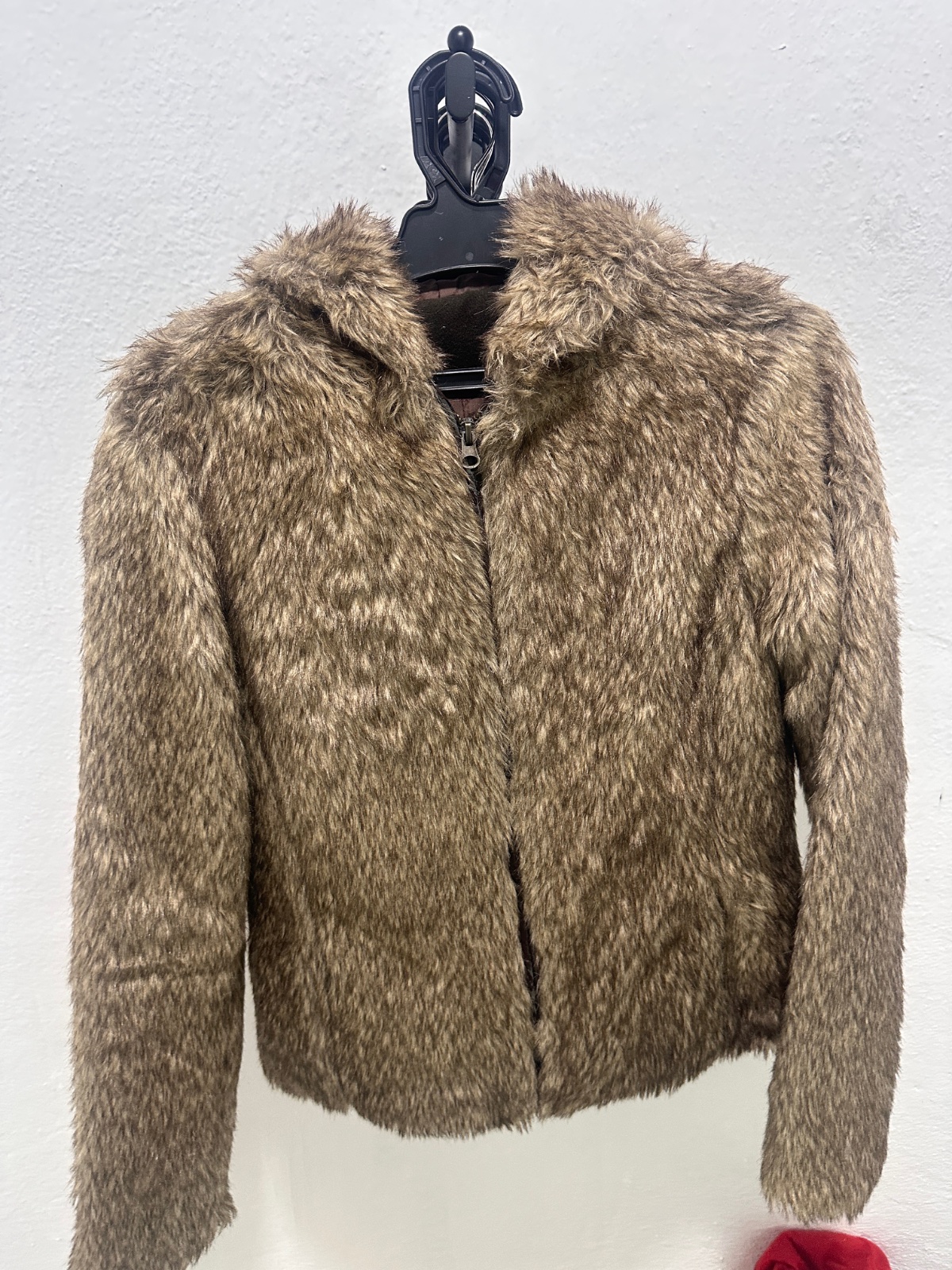 Brown faux fur jacket