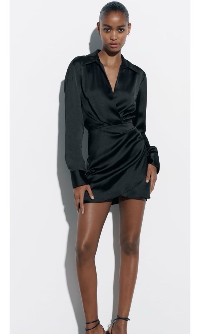 Robe noir satin