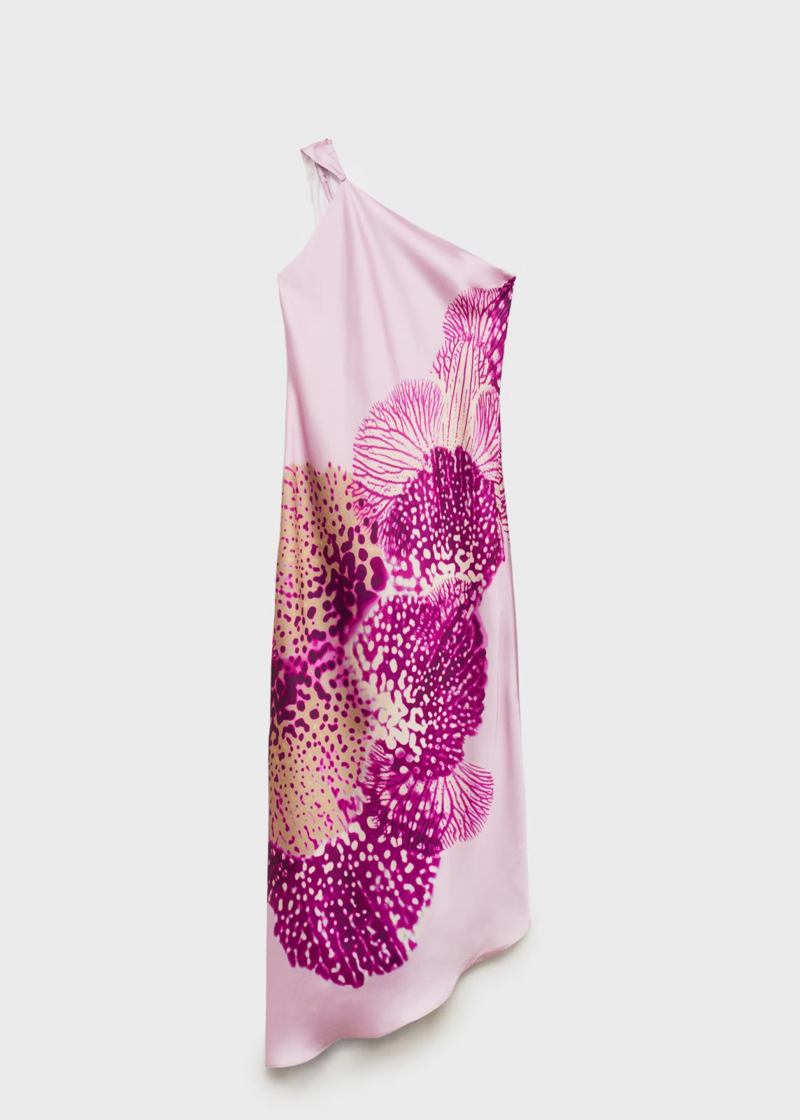 Satin scarf dress with maxi-flower print