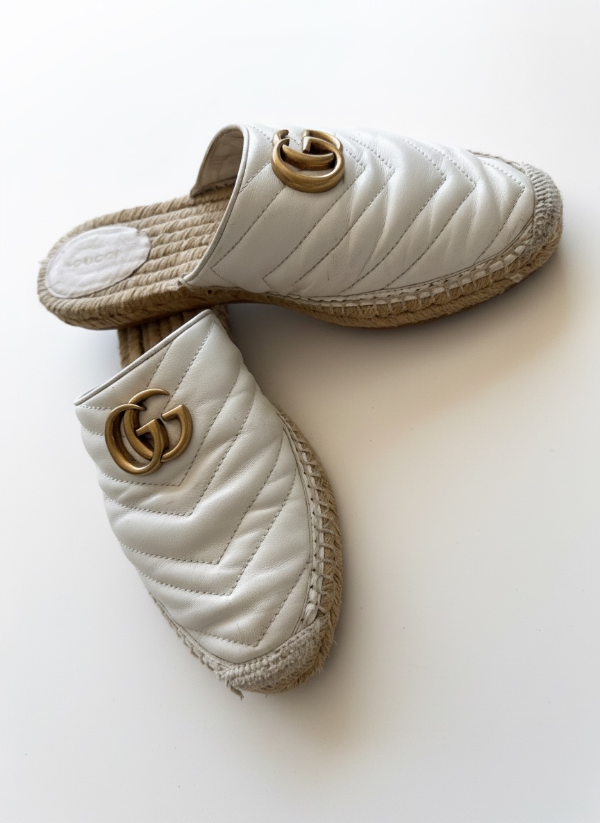 Mule gucci en cuir blanc