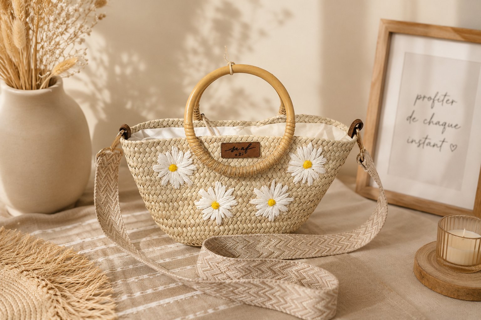 Couffin fleurs blanches 