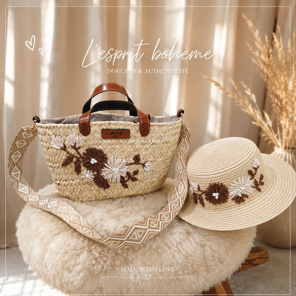 Ensemble classe couffin et chapeau 