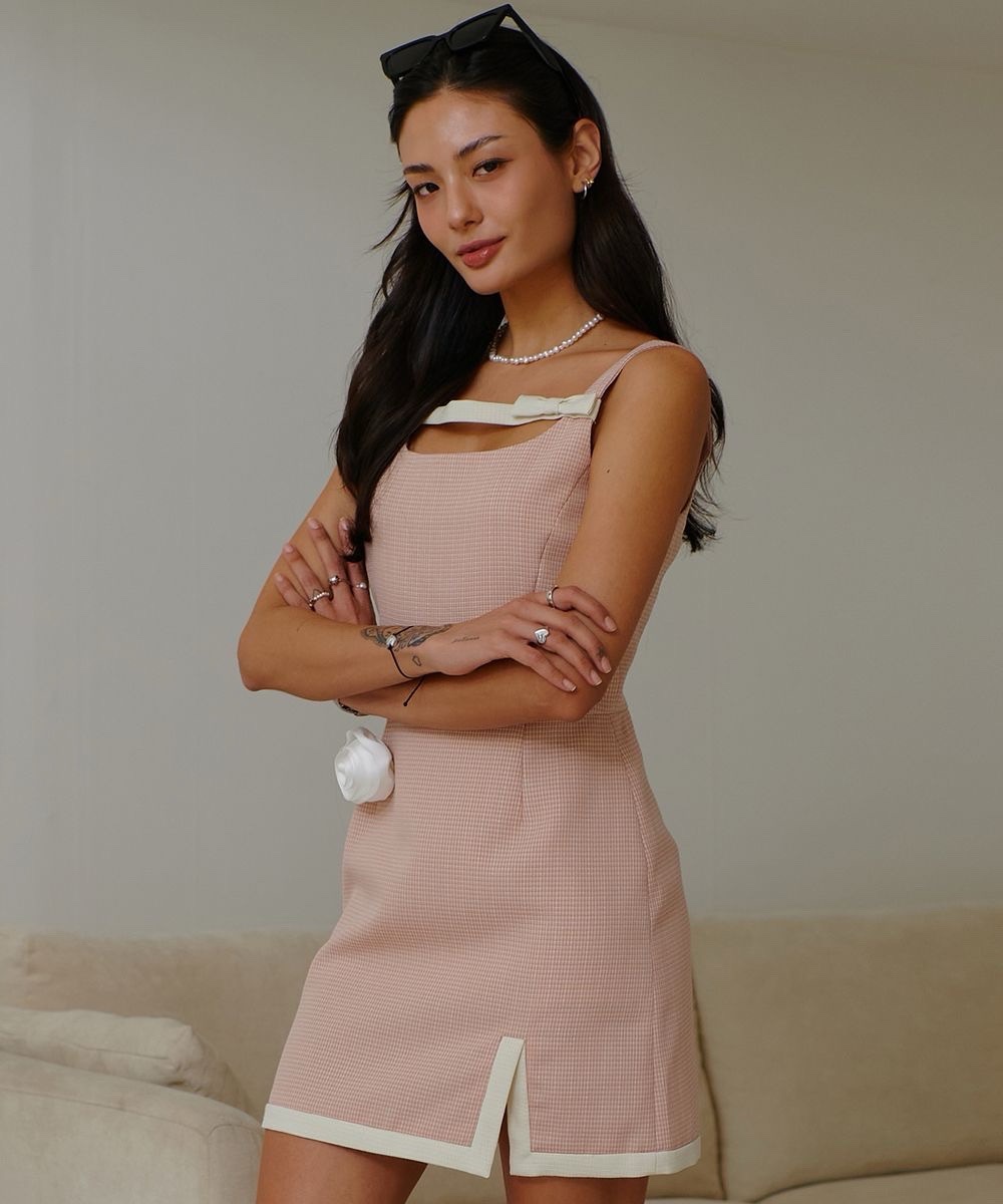 Blair Tweed Dress-Pink