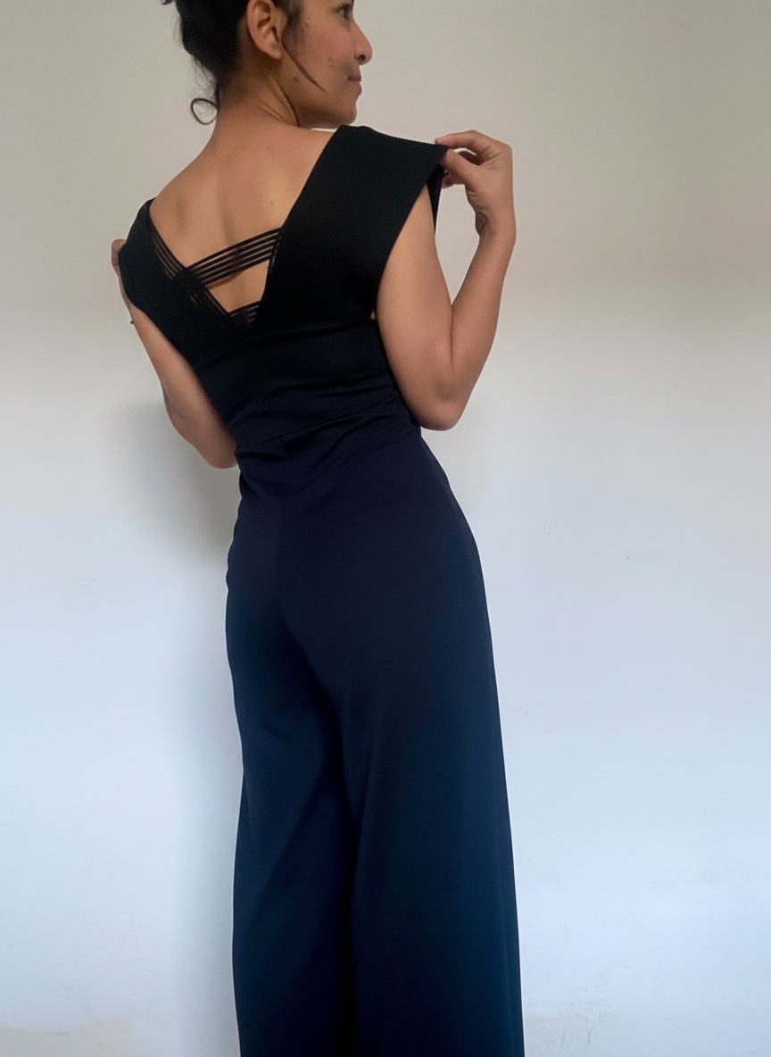 Classy Black Jumpsuit Wide Legs 