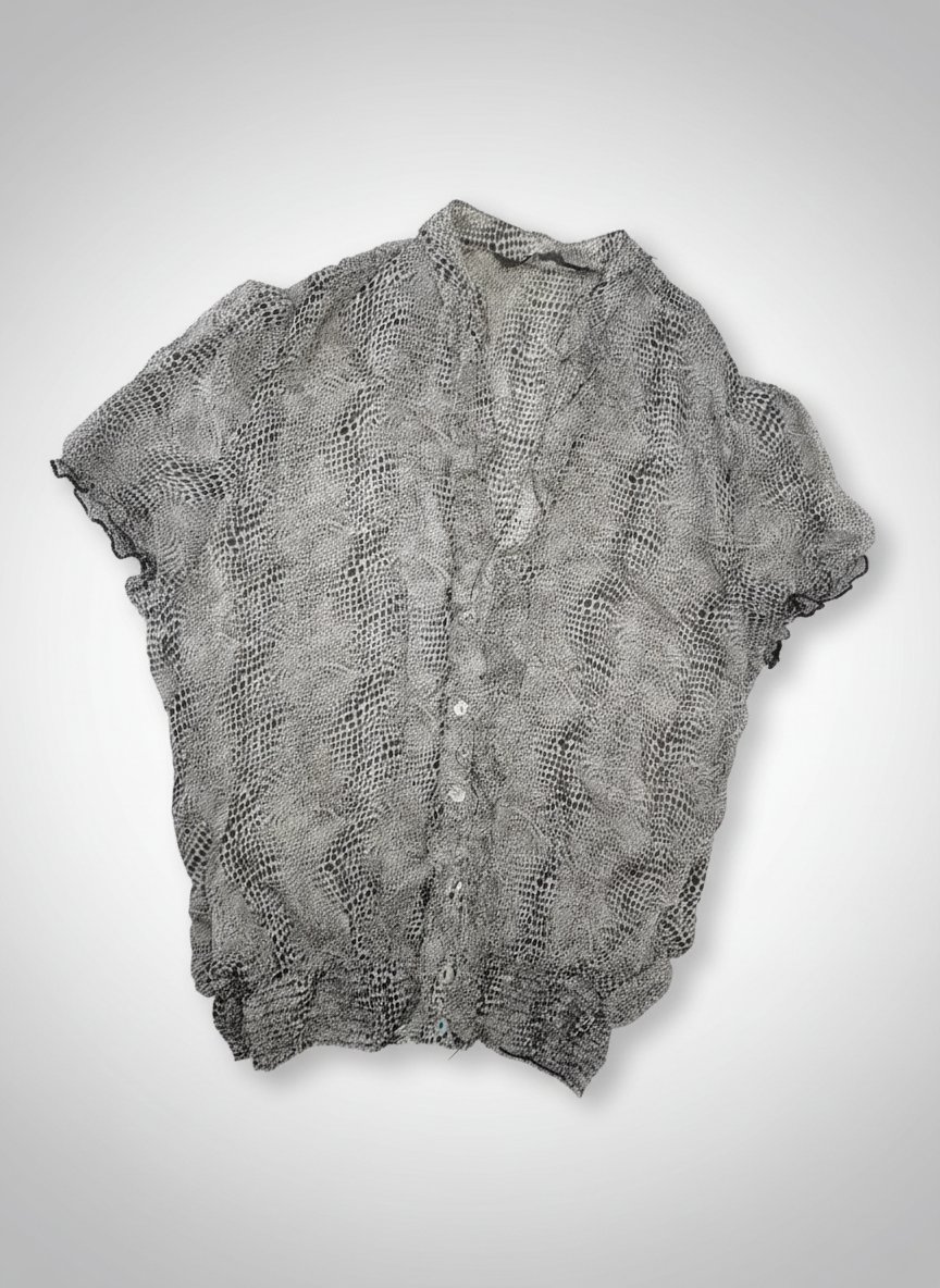 Haut fluide Zara transparent à motif noir et blanc