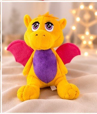 Peluche dragon jaune Safiras Baby Princess pour enfant