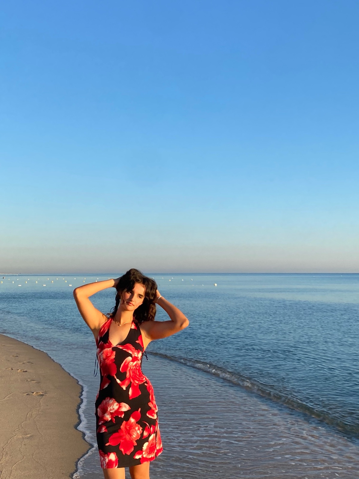 Red floweryy dress for summer🤍🤍