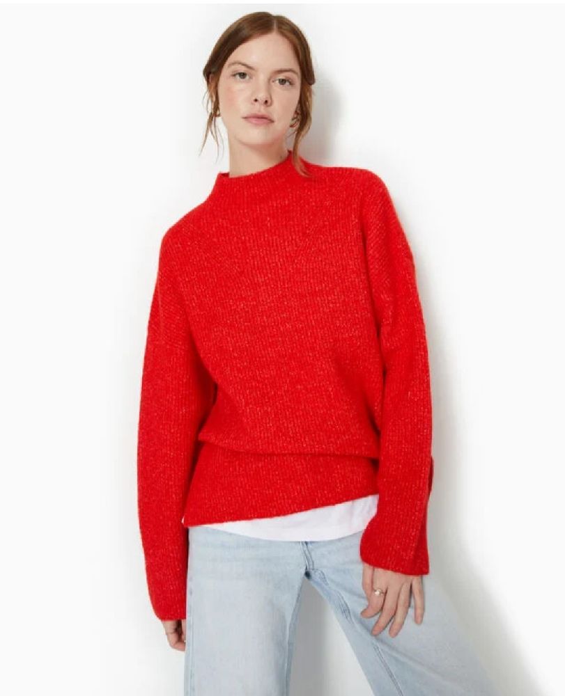 Pull velours rouge