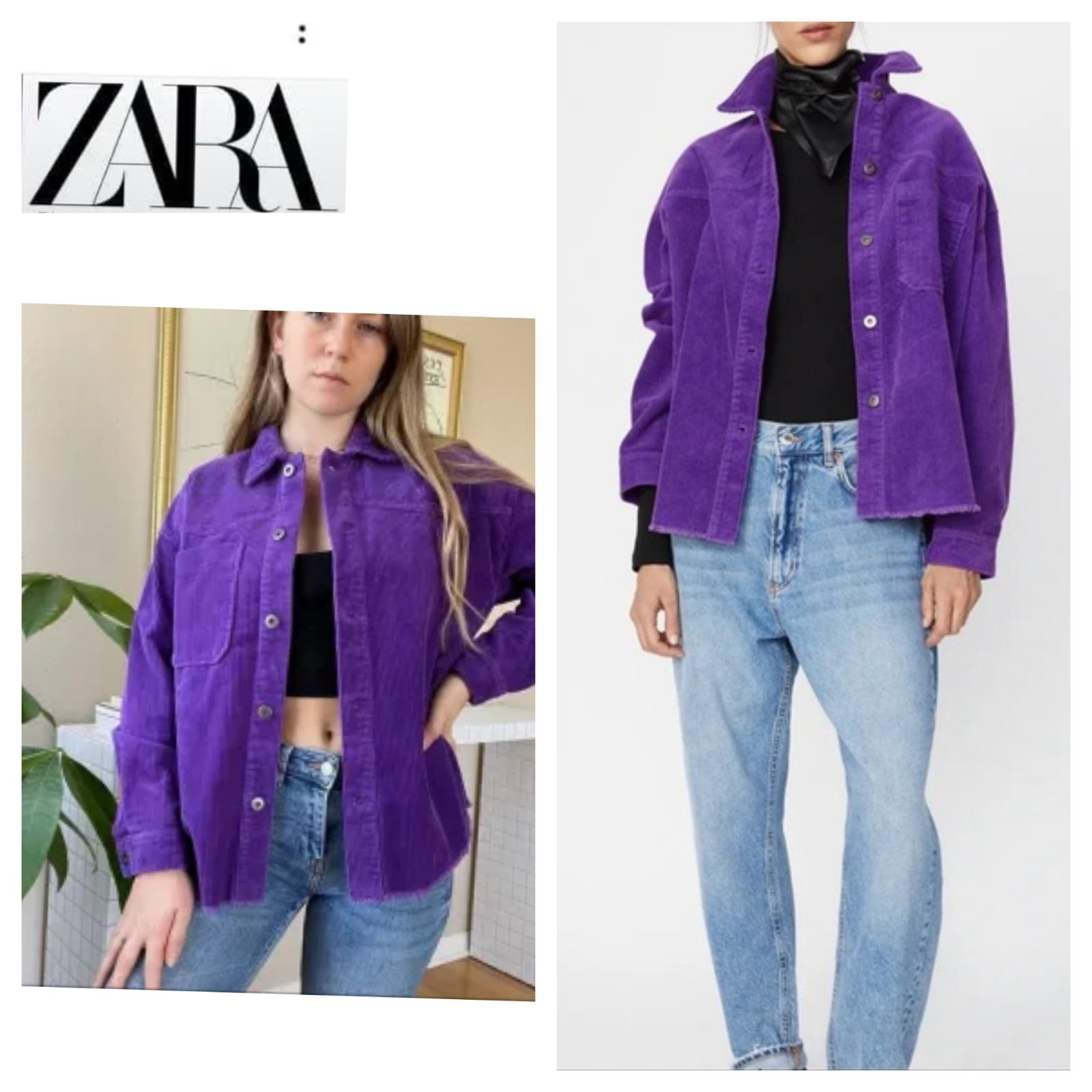 Chemise zara en velours 
