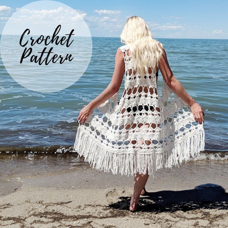Kimono en crochet de plage