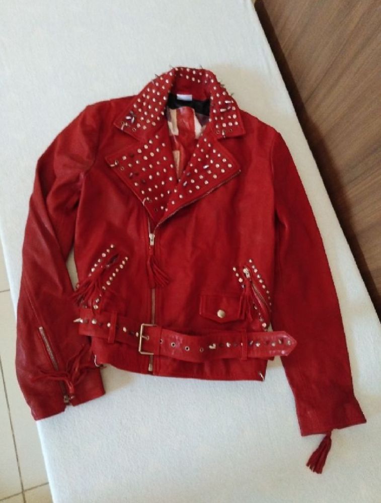 Veste cuir aviator pinko 