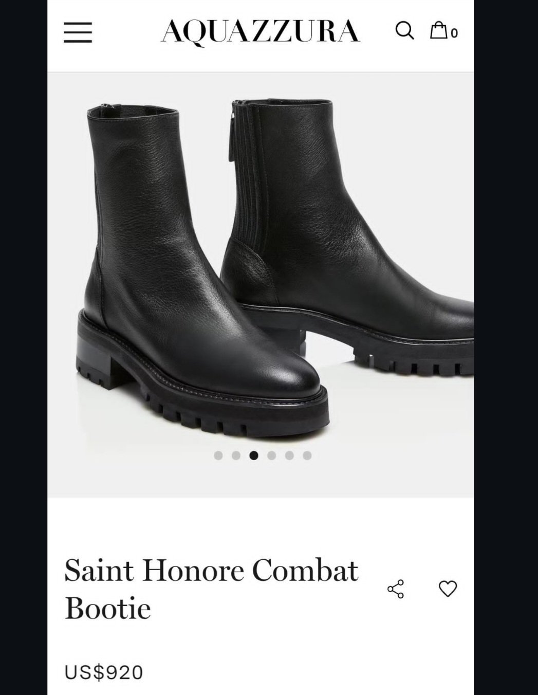 Bottine aquazzura en vrai cuir authentique 