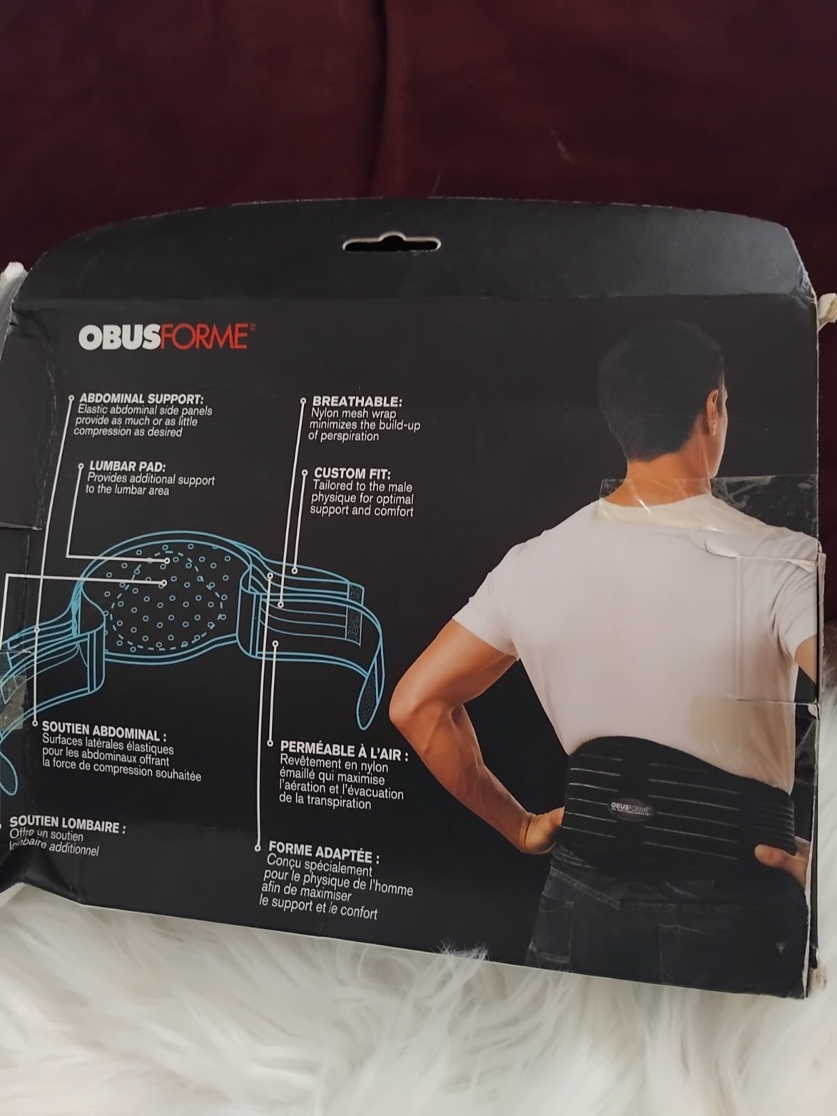 Ceinture pour le dos avec support lombaire pour homme 