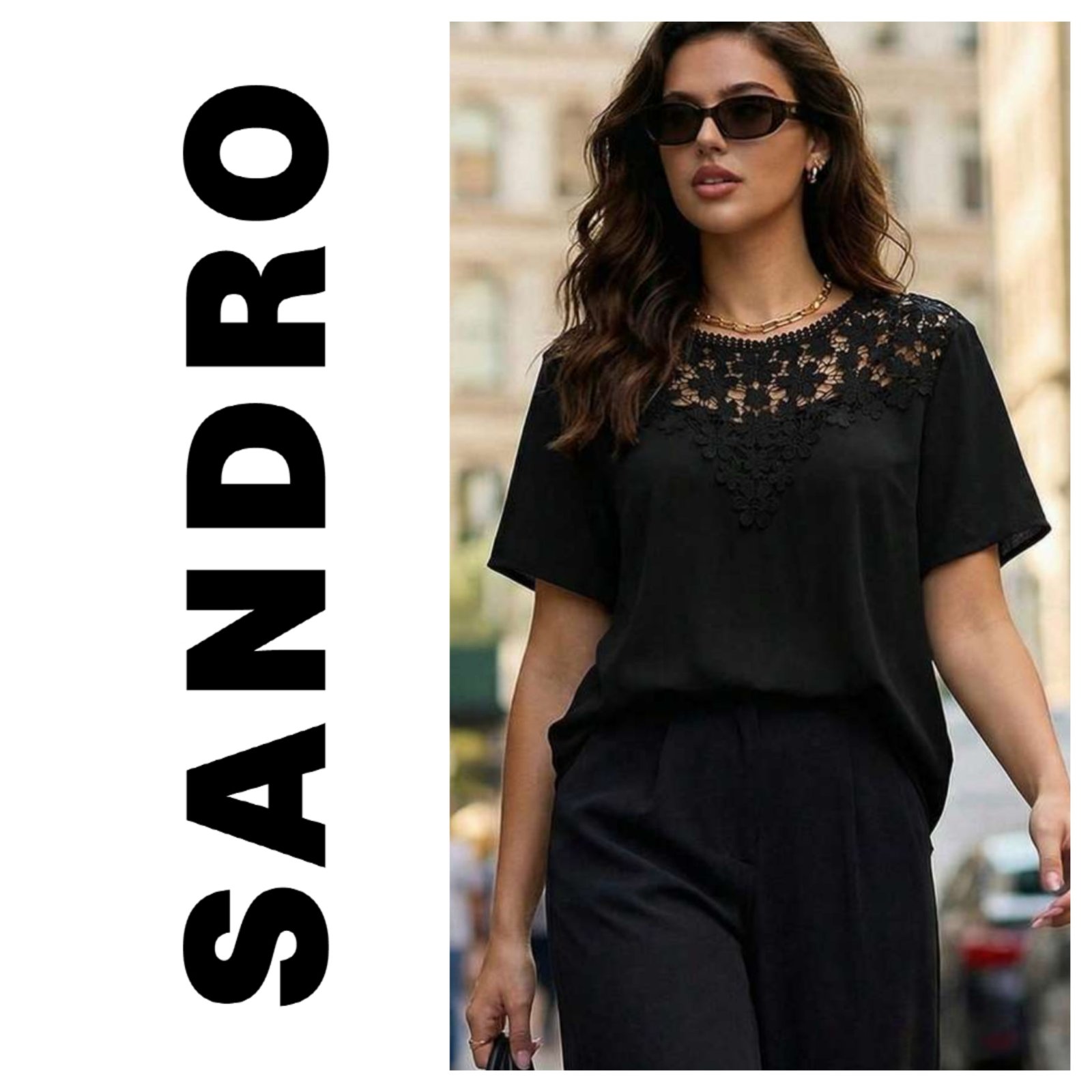 T-shirt en dentelle sandro authentique 
