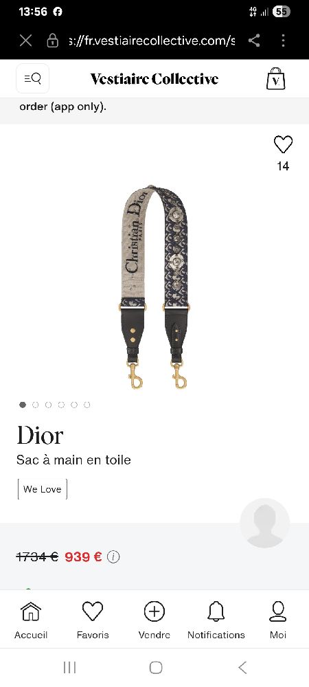 Ceinture pour sac dior