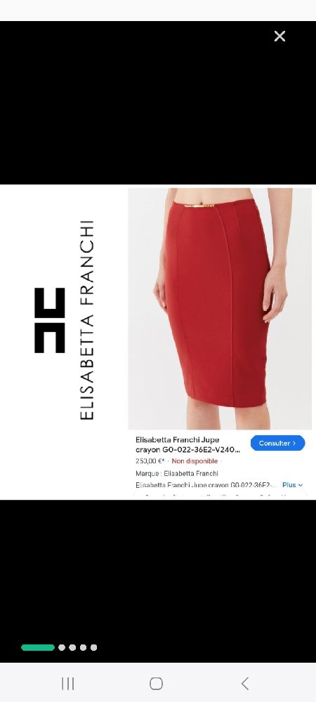 jupe elisabetta franchi rouge élastiques 