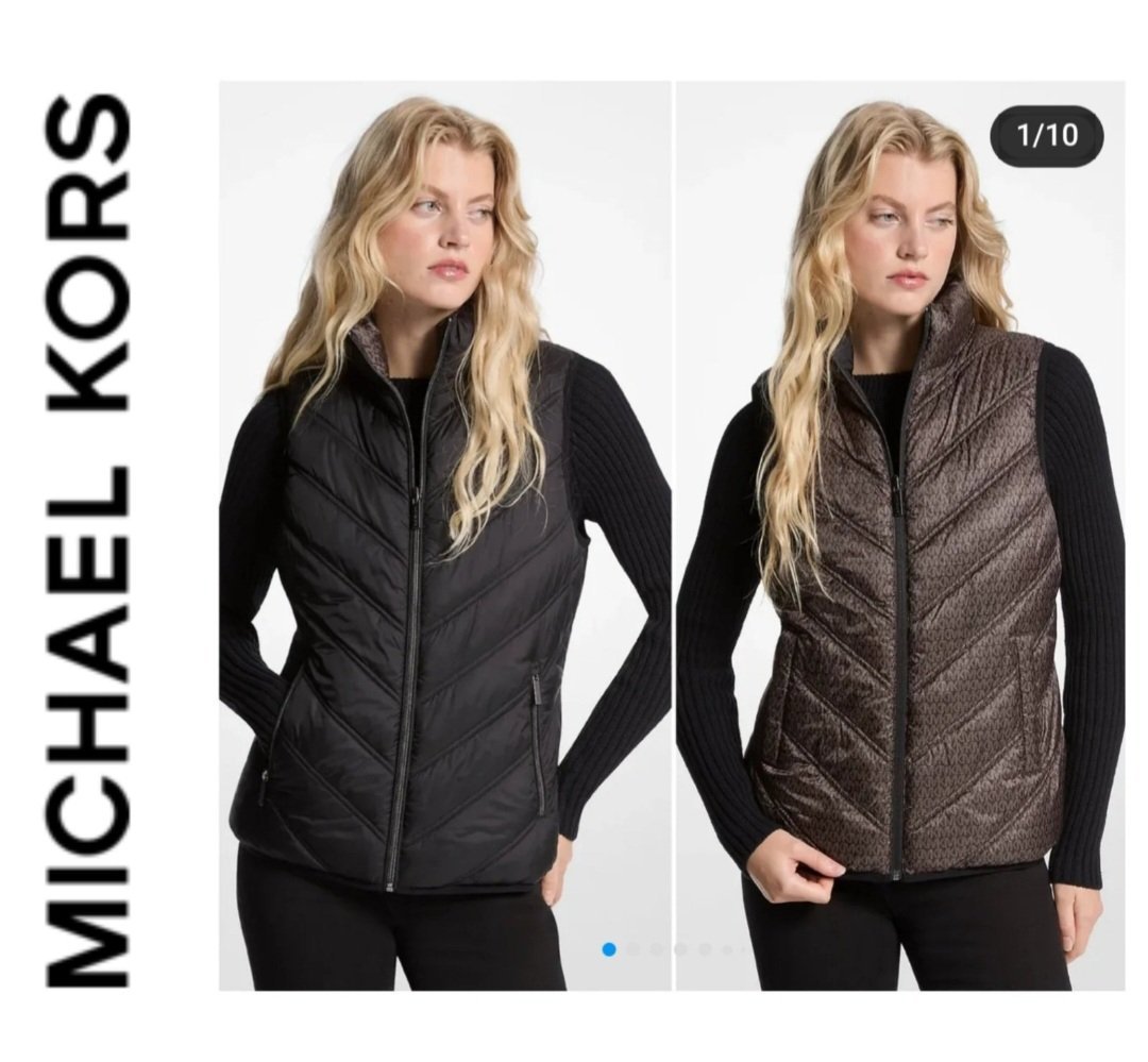 Gilet sans manche mk monogramme réversible authentique 