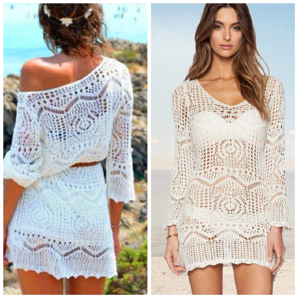 robe cache maillot en crochet 