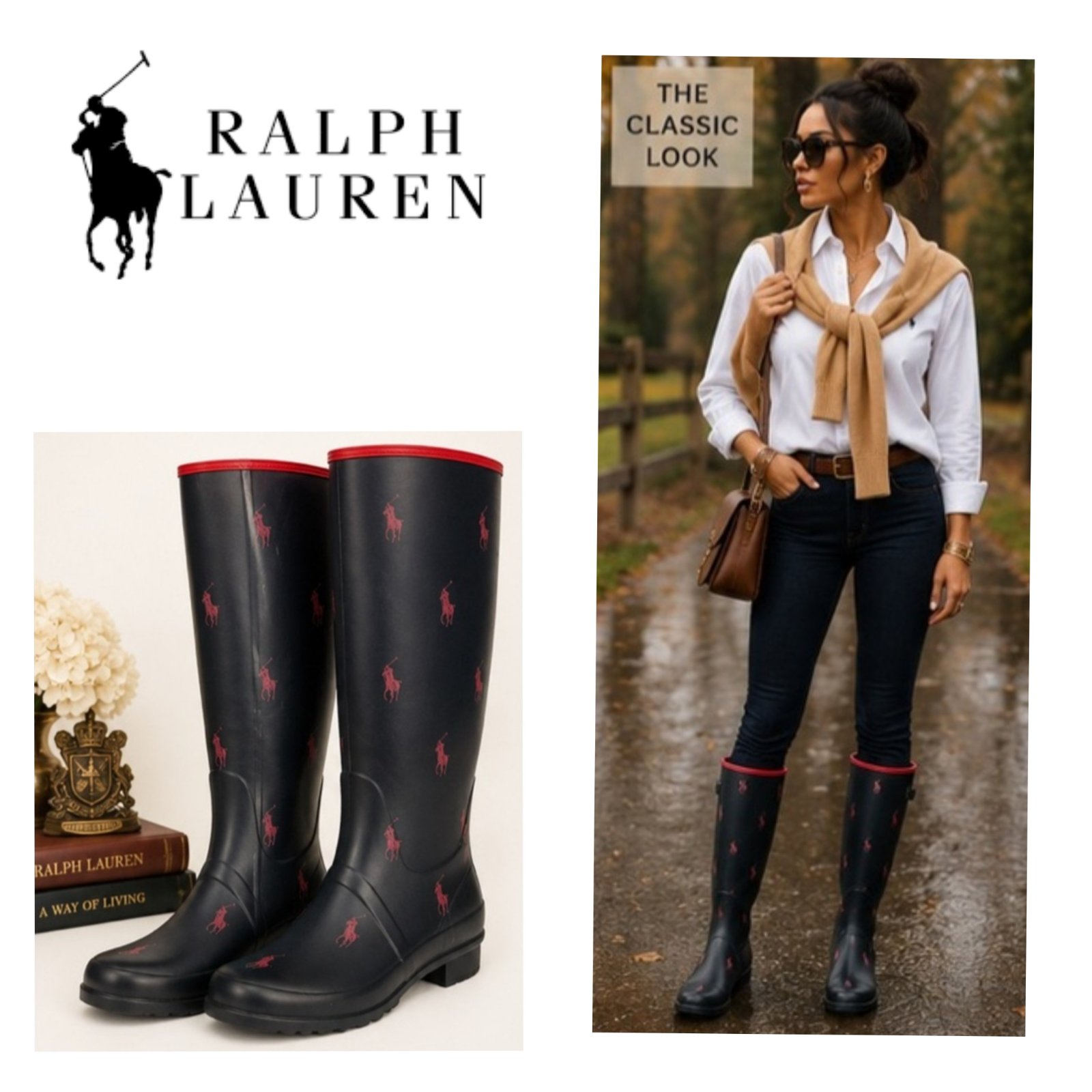Botte de pluie polo raleph lauren monogramme 