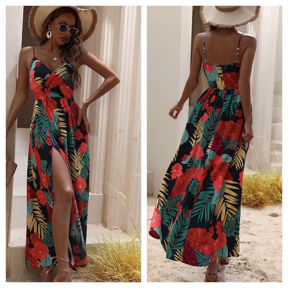 Robe tropicale shein longue