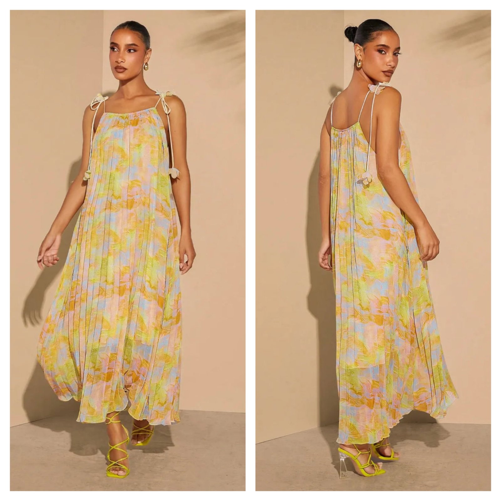 Robe plissée maxi