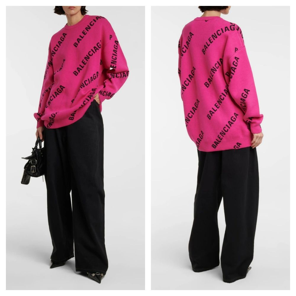 Pull balanciaga monogramme en laine 