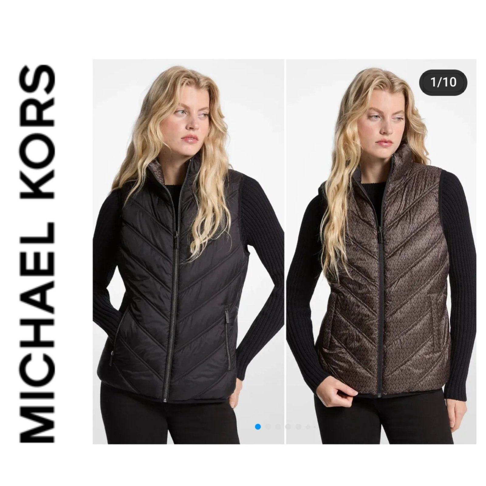 Gilet michael kors monogramme authentique réversible 