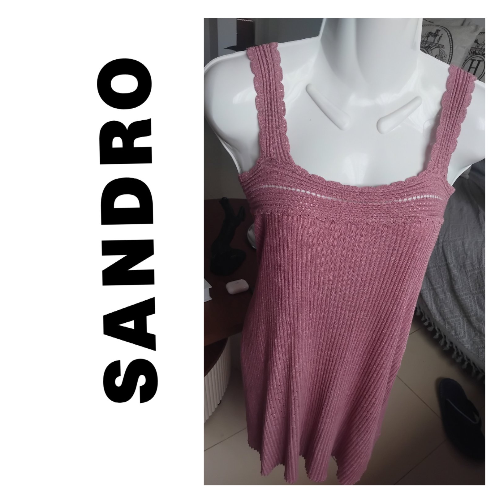 Robe sandro en maille paillettes 
