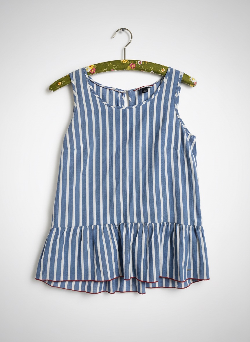 Tank Top Femme à Rayures Bleu & Blanc 