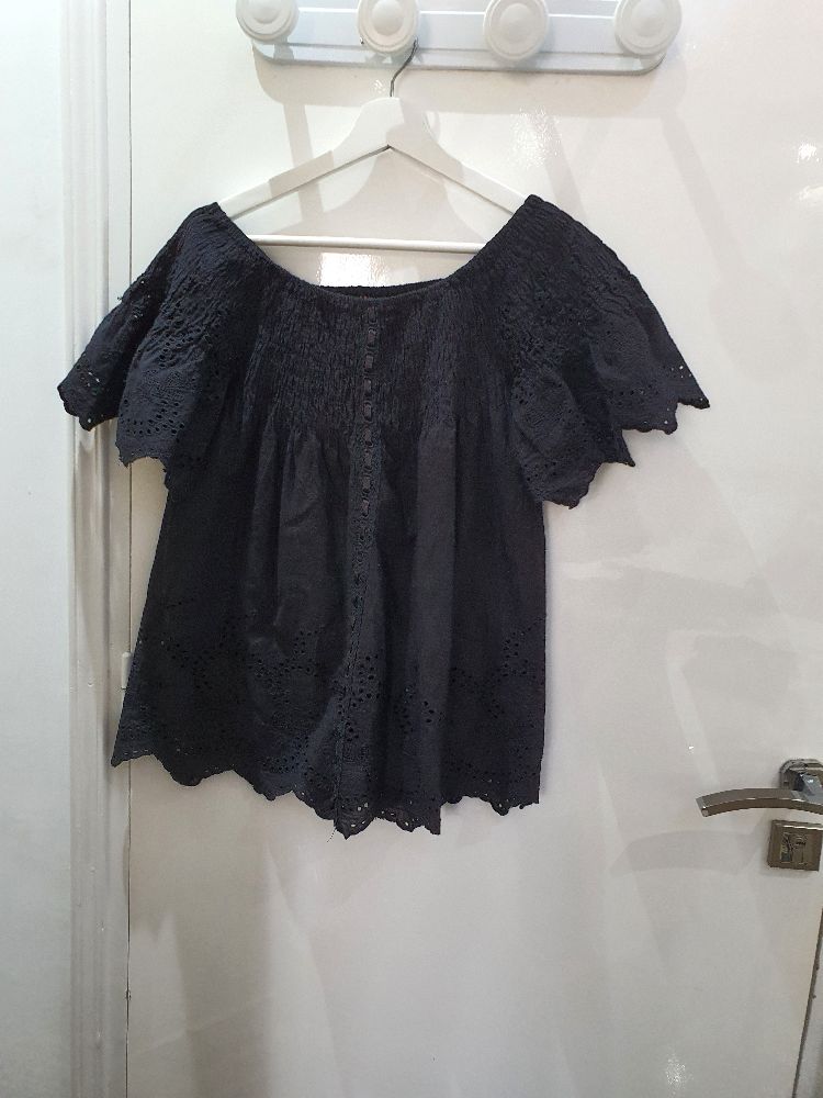 Chemise guipure noire