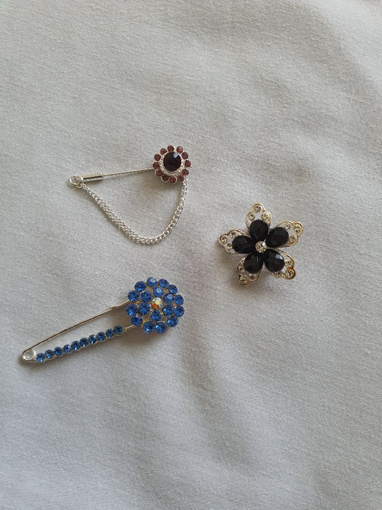 lot de 3 broches, attaches-foulard 