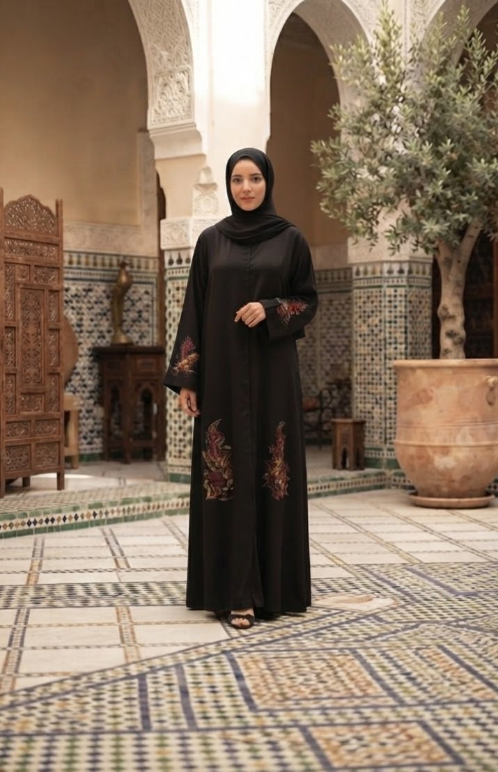 Abeya noire brodée 