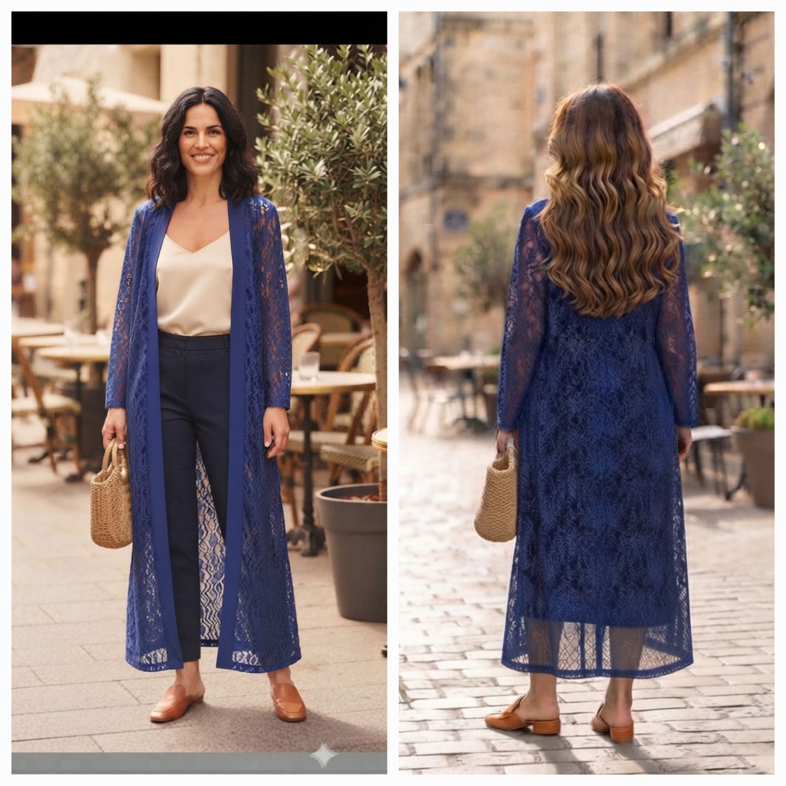 Un gilet long en dentelle 