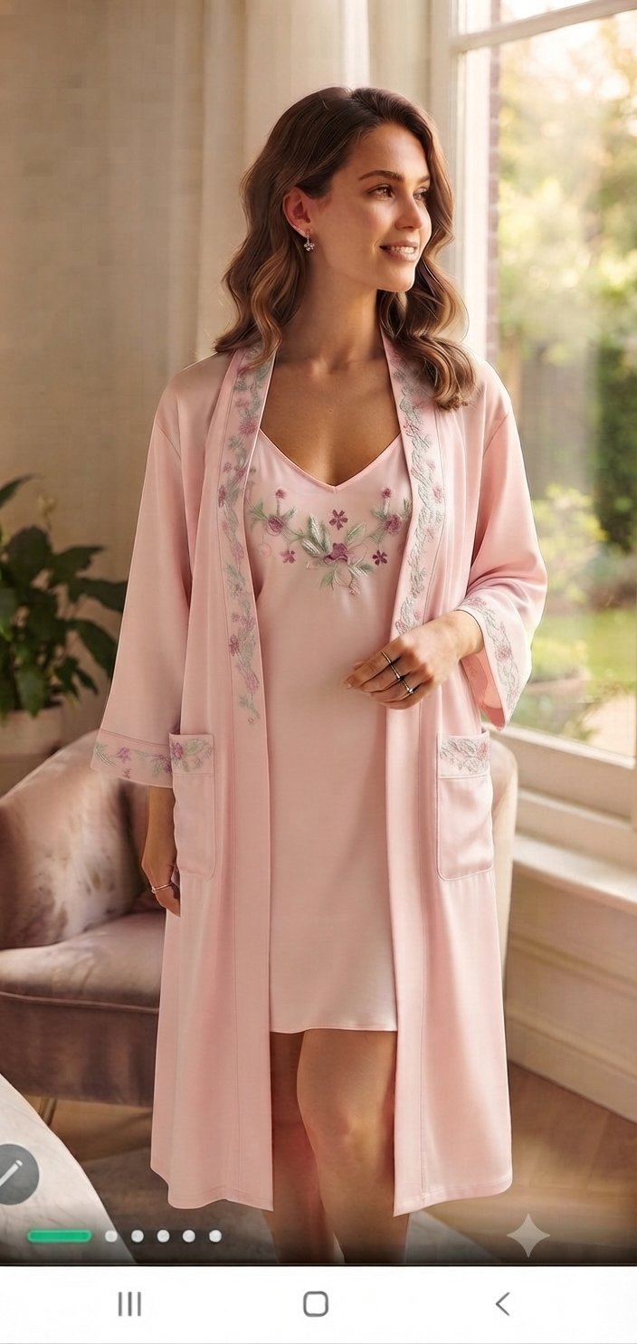 Nuisette et son kimono roses