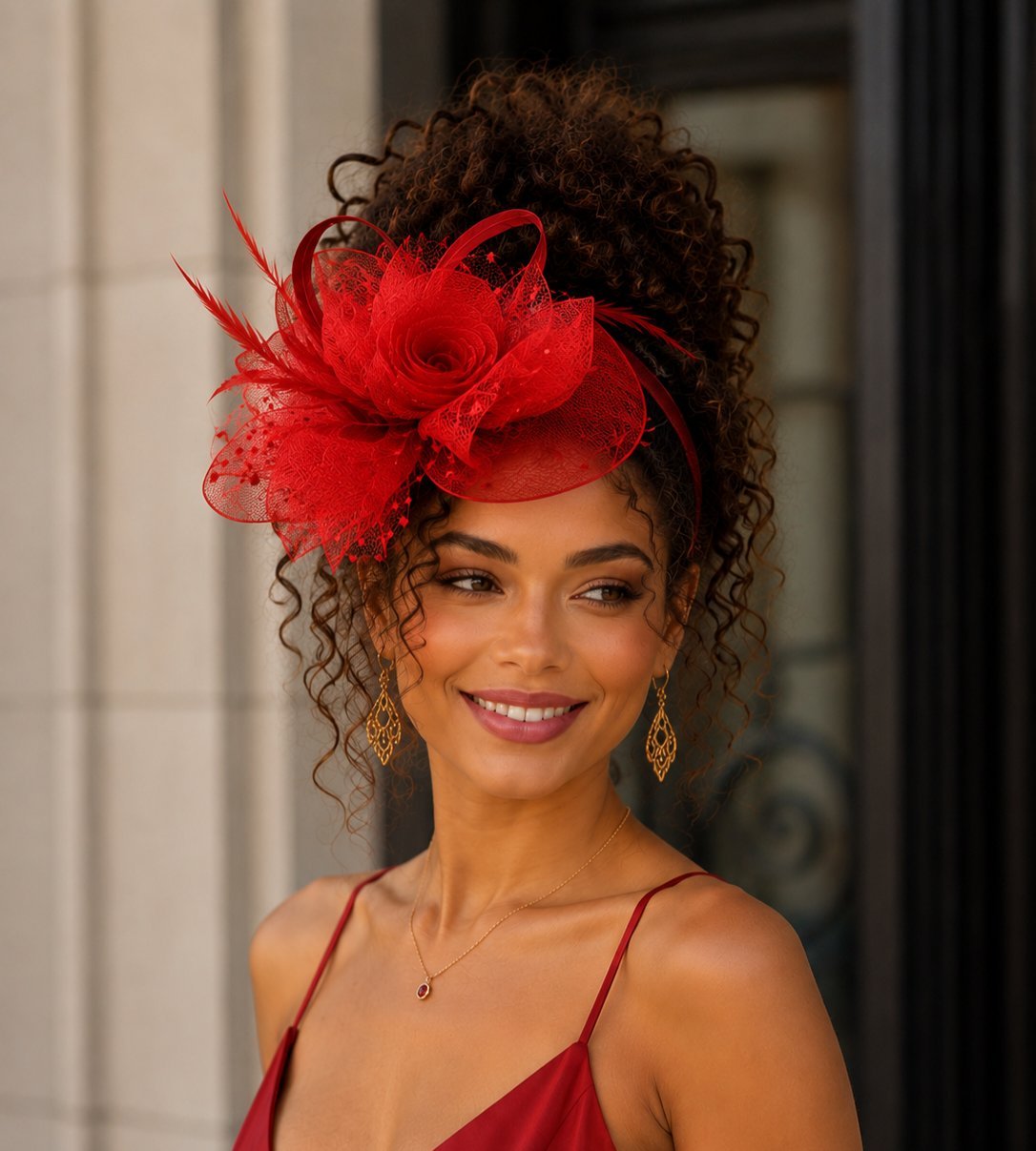 Chapeau cérémonie rouge