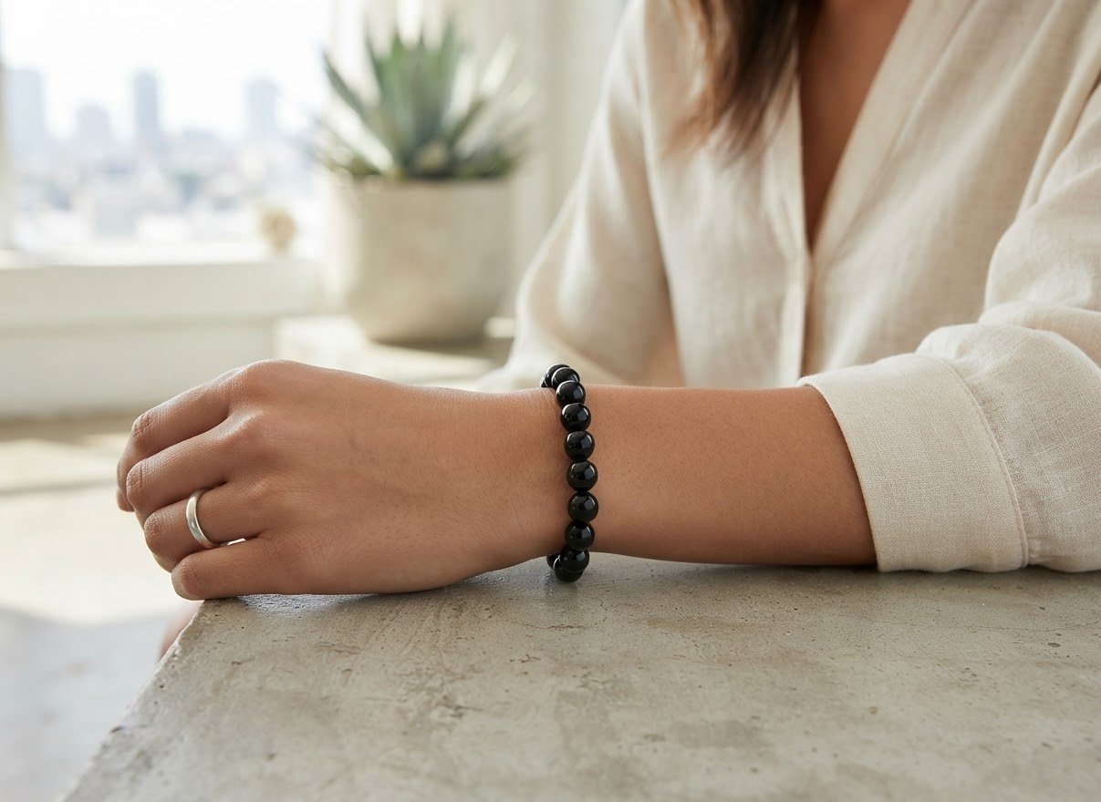 Bracelet obsidienne noire