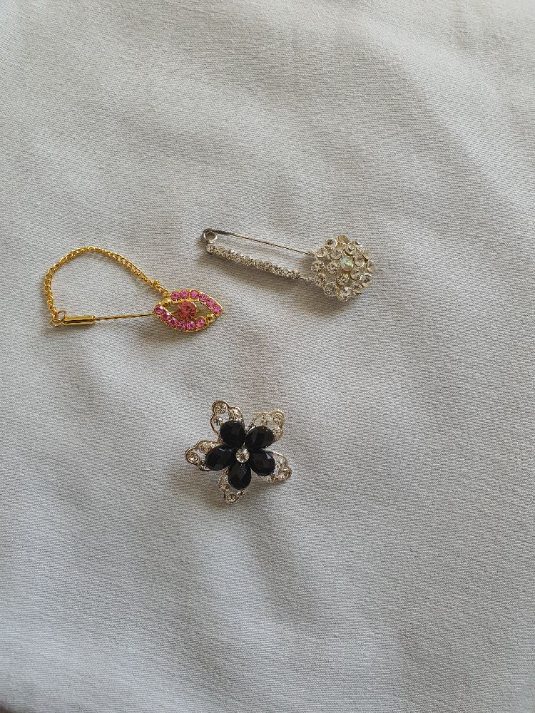lot de 3 broches, attaches-foulard 