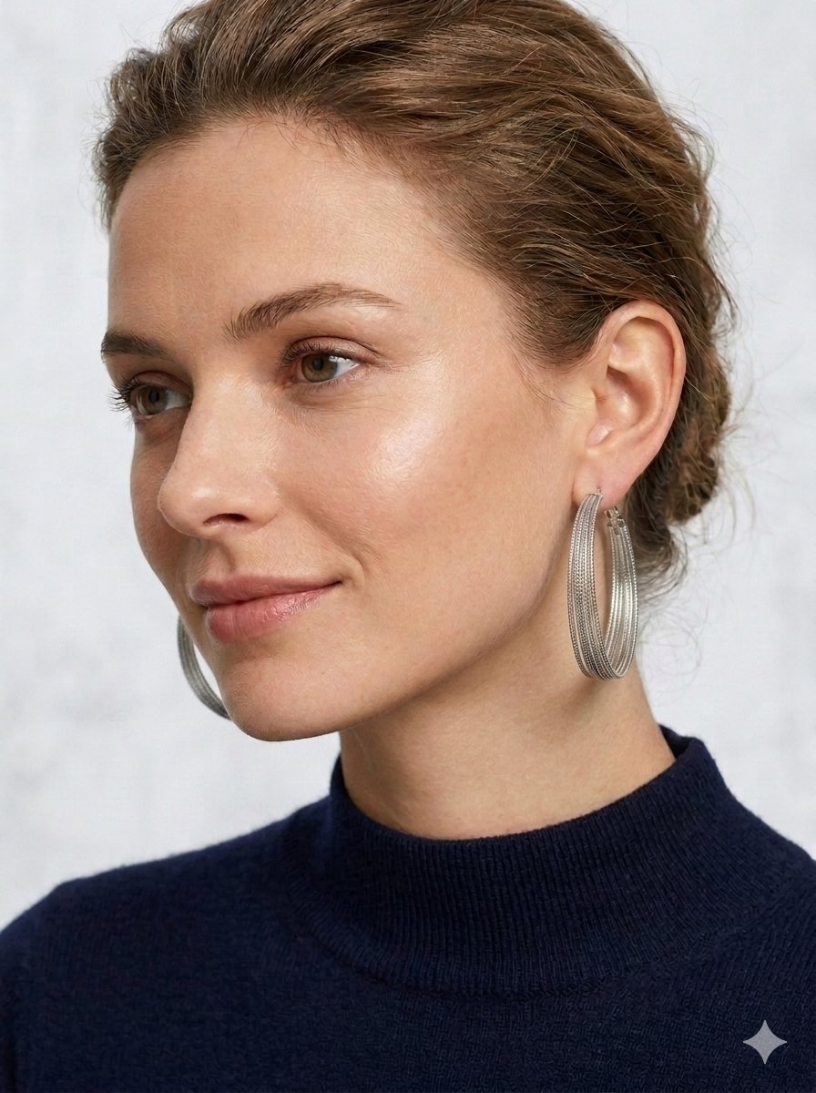 Boucles d oreilles argentées