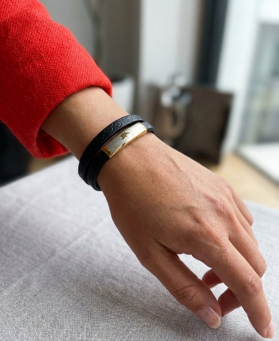 Bracelet cuir noir