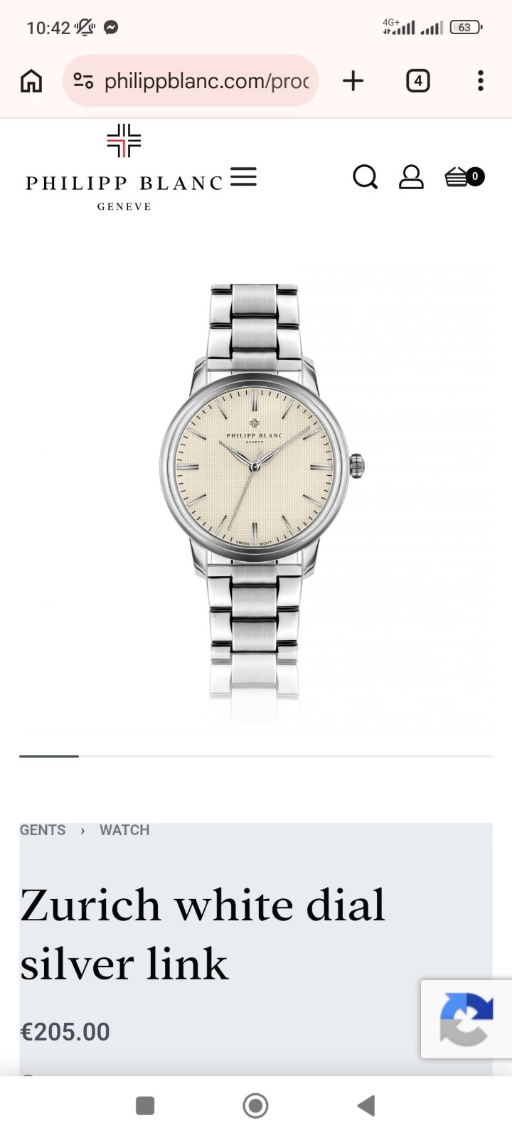 Montre homme Philipp Blanc – Élégance et raffinement