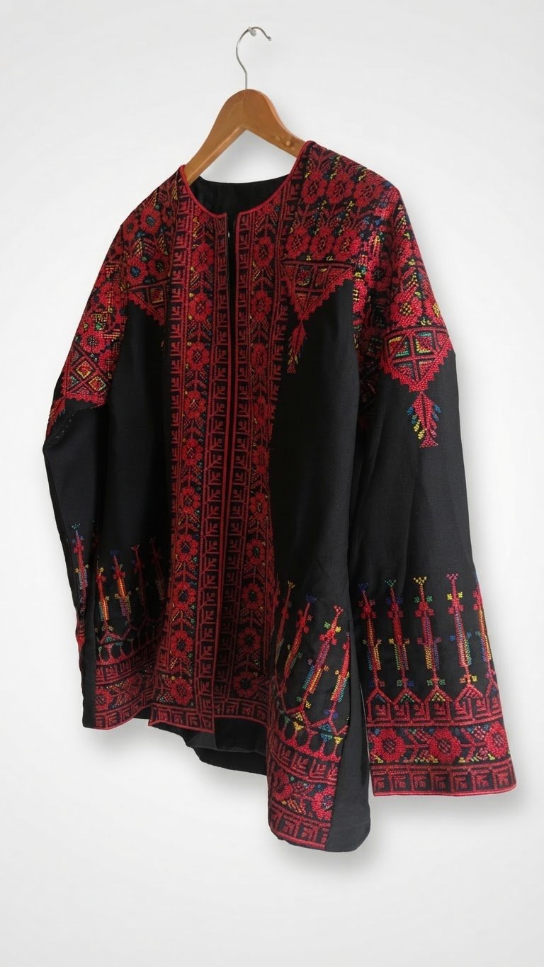 Veste "Jamais Porté" style traditionnel (Tatreez palestinien) – Taille 44 / 46