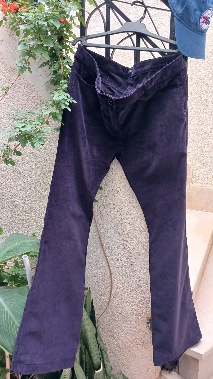 Pantalon en velours côtelé violet SASIO – Taille 42 – NEUF