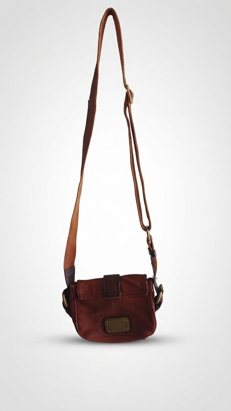 Sac bandoulière Fossil Emery Mini Crossbody en cuir marron vintage