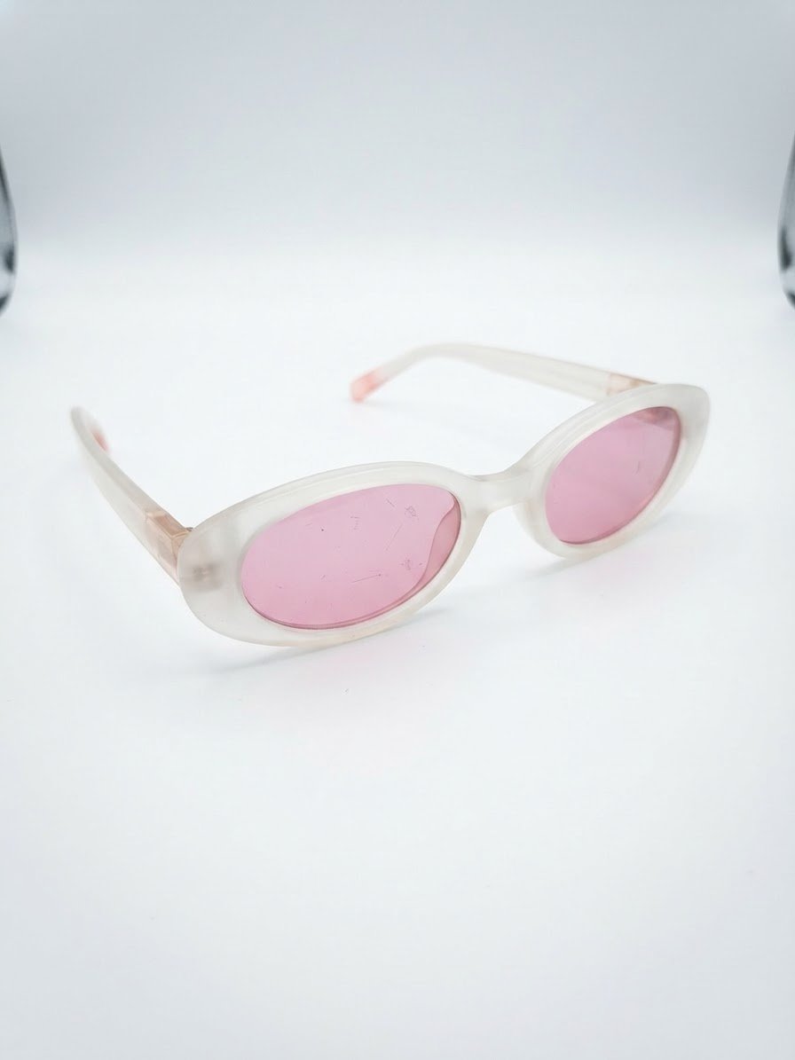 Lunette blache avec details orange luxueuse