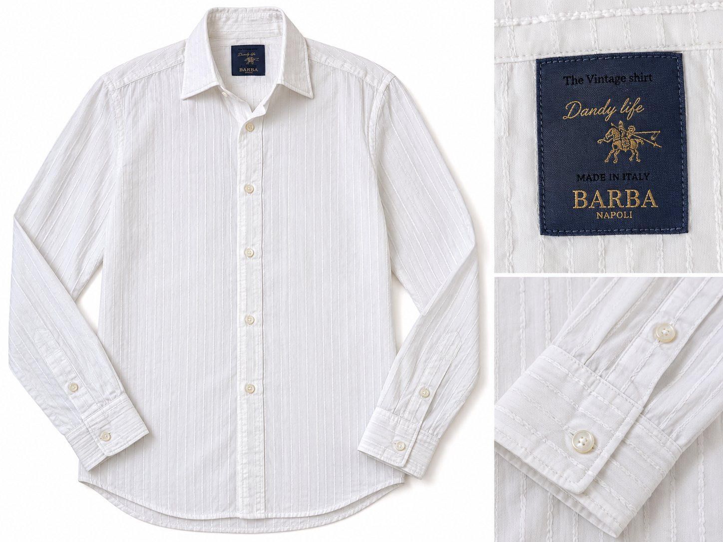 Chemise barba napoli 38 cm